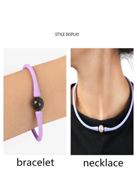 link, chain silicone candy-colored pearl bracelet necklace fashion rubber wrist jewelry 10pcs/bag, Black
link, chain silicone candy-colored pearl bracelet necklace fashion rubber wrist jewelry 10pcs/bag, Black