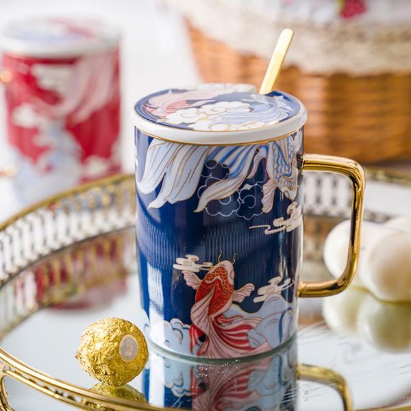 mugs chinese coffee milk tea mug 450ml peacock/carp pattern breakfast cup ceramics exquisite gift cups for friends with spoon and lid
mugs chinese coffee milk tea mug 450ml peacock/carp pattern breakfast cup ceramics exquisite gift cups for friends with spoon and lid
