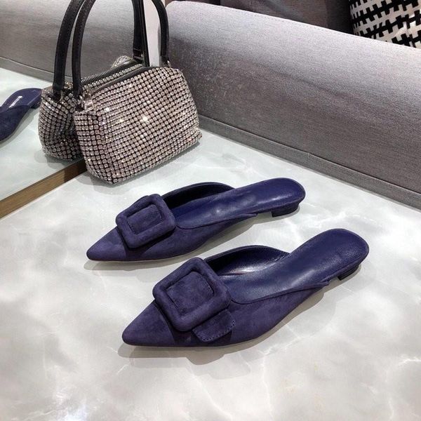 summer mules women flock slippers square buckle decro pointed toe slides low heel fashion designer shoes, Black
summer mules women flock slippers square buckle decro pointed toe slides low heel fashion designer shoes, Black