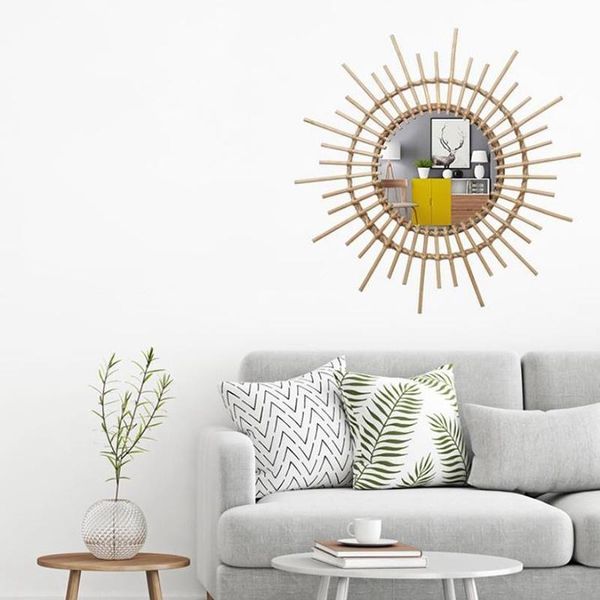 mirrors rattan wall hang decoration round makeup mirror dressing bathroom innovative art decor -48cm
mirrors rattan wall hang decoration round makeup mirror dressing bathroom innovative art decor -48cm