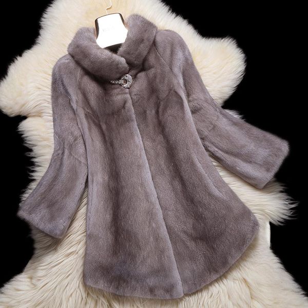 women's fur & faux haining imported mink coat female long section 2021 fashion korean version of, Black
women's fur & faux haining imported mink coat female long section 2021 fashion korean version of, Black