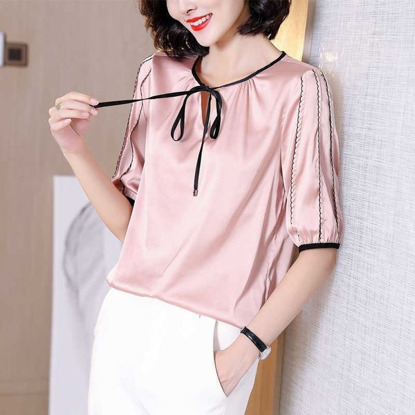 korean fashion silk women blouses satin office lady shirt and blouse short sleeve blusas plus size xxxl womens 210531, White
korean fashion silk women blouses satin office lady shirt and blouse short sleeve blusas plus size xxxl womens 210531, White