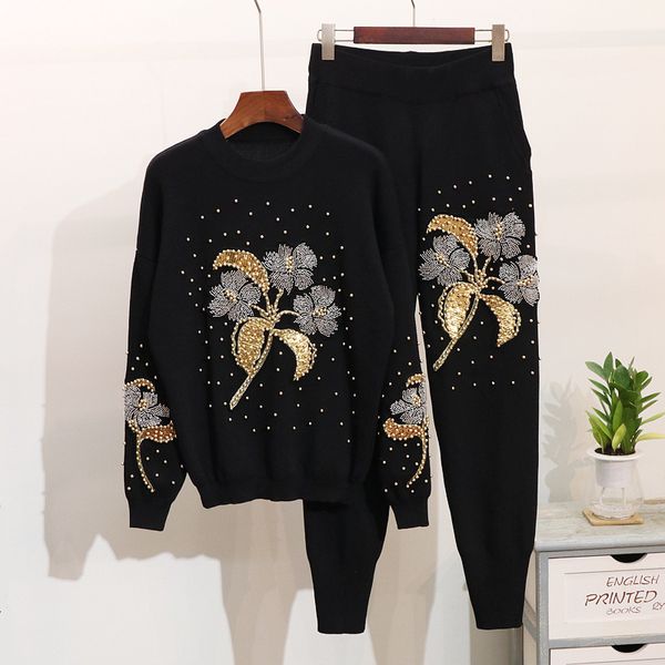 pant embroidery flowers women fashion pullover pants suits knitting 2pcs sets trousers jumper sweaters spring tracksuits female, White
pant embroidery flowers women fashion pullover pants suits knitting 2pcs sets trousers jumper sweaters spring tracksuits female, White