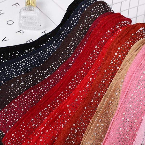 ethnic clothing fashion muslim chiffon hijab flower pearl diamond headscarf for women 10 color choose, Red
ethnic clothing fashion muslim chiffon hijab flower pearl diamond headscarf for women 10 color choose, Red