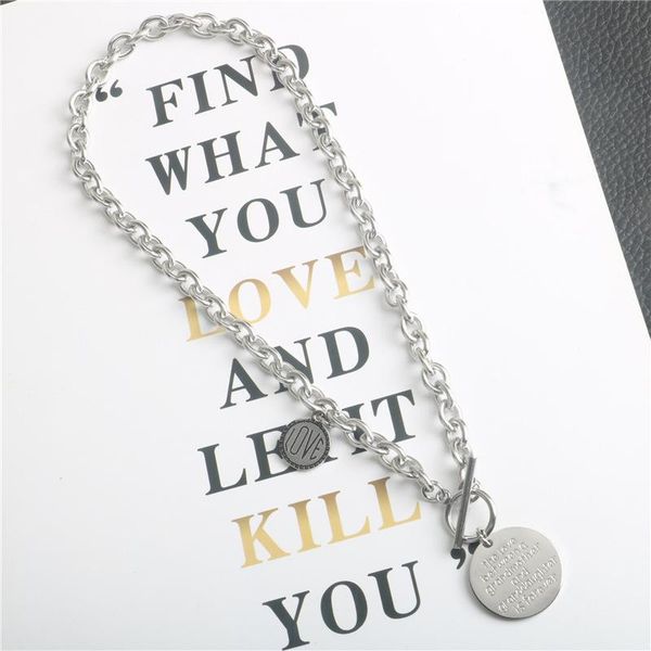 chains hip hop round letter short necklace titanium steel punk stainless for men and women, Silver
chains hip hop round letter short necklace titanium steel punk stainless for men and women, Silver