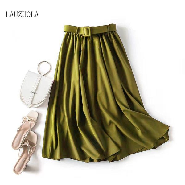 skirts high waisted pleated skirt with belt elegant women 2021 summer fashion a line long midi solid green black casual jupe
skirts high waisted pleated skirt with belt elegant women 2021 summer fashion a line long midi solid green black casual jupe