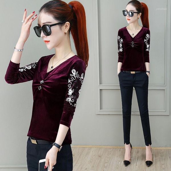 women's blouses & shirts women blouse pleuche t-shirt short v-neck long-sleeved spring autumn clothes ropa de mujer, White
women's blouses & shirts women blouse pleuche t-shirt short v-neck long-sleeved spring autumn clothes ropa de mujer, White