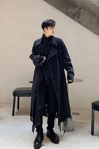 men's trench coats -xxlautumn and winter style personality hole mahogany cowboy windbreaker jacket country tide hip-hop irregular long, Tan;black
men's trench coats -xxlautumn and winter style personality hole mahogany cowboy windbreaker jacket country tide hip-hop irregular long, Tan;black