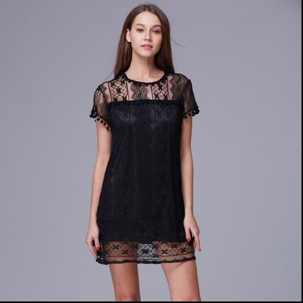 women dress summer beach casual sleeveless short tassel solid white mini lace plus size, Black;gray
women dress summer beach casual sleeveless short tassel solid white mini lace plus size, Black;gray