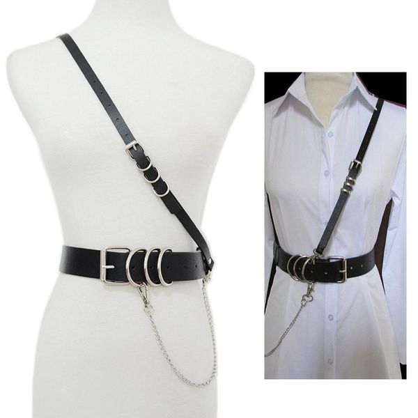 belts est retro women waist chain belt straps adjustable single shoulder strap pu leather metal buckle punk waistbands for dress, Black;brown
belts est retro women waist chain belt straps adjustable single shoulder strap pu leather metal buckle punk waistbands for dress, Black;brown