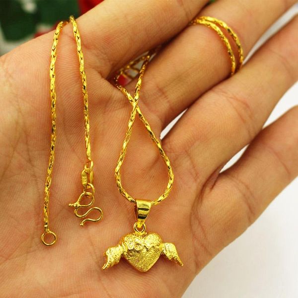 pendant necklaces 24k gold filled lovely angel heart for women, pure color necklace women wedding jewelry,gold, Silver
pendant necklaces 24k gold filled lovely angel heart for women, pure color necklace women wedding jewelry,gold, Silver