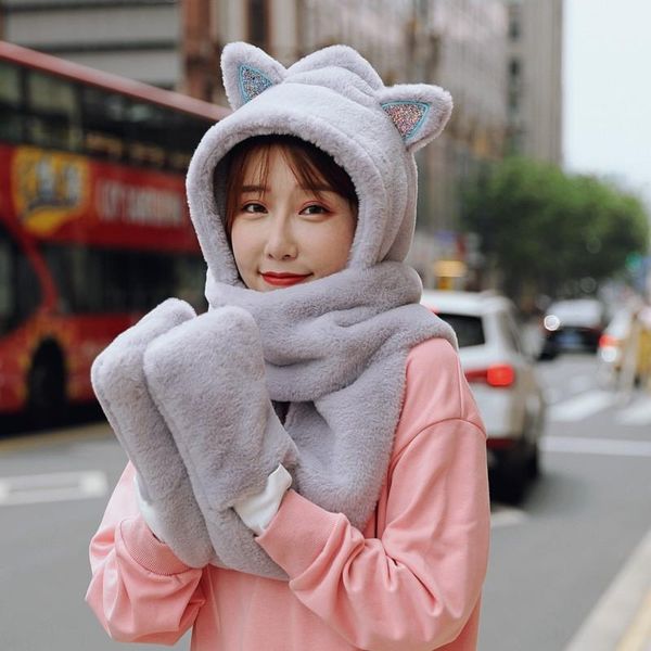 beanie/skull caps jkp winter lovely girl scarf gloves one hat three piece set warm thickened plush selling style, Blue;gray
beanie/skull caps jkp winter lovely girl scarf gloves one hat three piece set warm thickened plush selling style, Blue;gray
