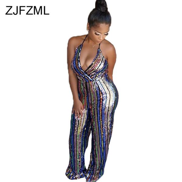 women's jumpsuits & rompers striped sequined splied jumpsuit women halter neck openc back wide leg romper autumn winter off shoulder on, Black;white
women's jumpsuits & rompers striped sequined splied jumpsuit women halter neck openc back wide leg romper autumn winter off shoulder on, Black;white