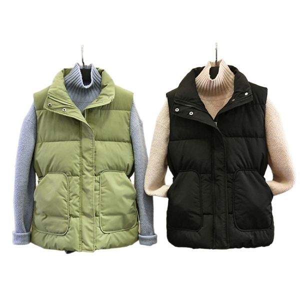 wholesale fashion vest women's short sleeveless spring and autumn temperament was thin stand-up collar tie thick down cotton jacket, Black;white
wholesale fashion vest women's short sleeveless spring and autumn temperament was thin stand-up collar tie thick down cotton jacket, Black;white