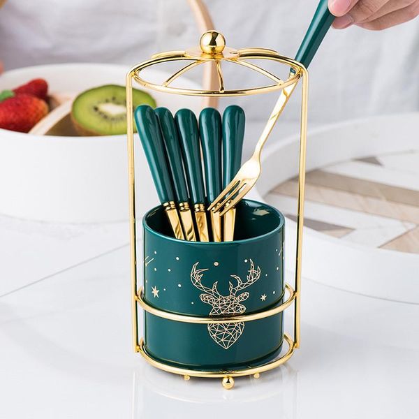 forks 6pcs/lot stainless steel with gold metal holder household fruit set luxury kitchen tableware emerald ceramic handle
forks 6pcs/lot stainless steel with gold metal holder household fruit set luxury kitchen tableware emerald ceramic handle