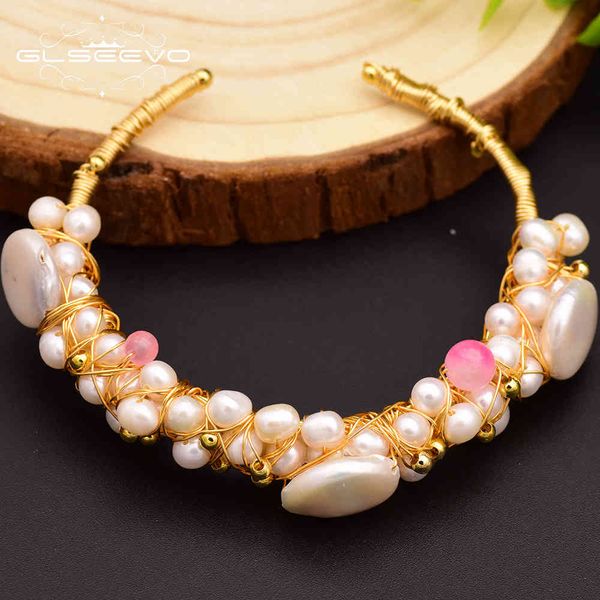 bangles bracelet glseevo baroque freshwater pearl natural stone women's handmade jewelry, Black
bangles bracelet glseevo baroque freshwater pearl natural stone women's handmade jewelry, Black