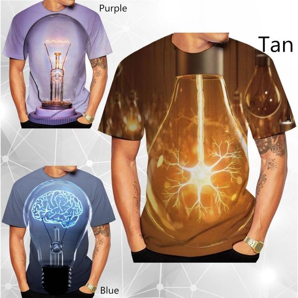 men's t-shirts light bulb 3d print t shirt men creative short sleeved o-neck novelty summer casual tees, White;black
men's t-shirts light bulb 3d print t shirt men creative short sleeved o-neck novelty summer casual tees, White;black