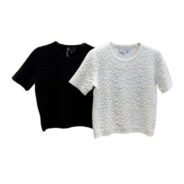 2022 luxury designer women's t-shirt knitted short-sleeved three-dimensional camellia wool yarn fabric is elegant and straightforwardl,, White
2022 luxury designer women's t-shirt knitted short-sleeved three-dimensional camellia wool yarn fabric is elegant and straightforwardl,, White