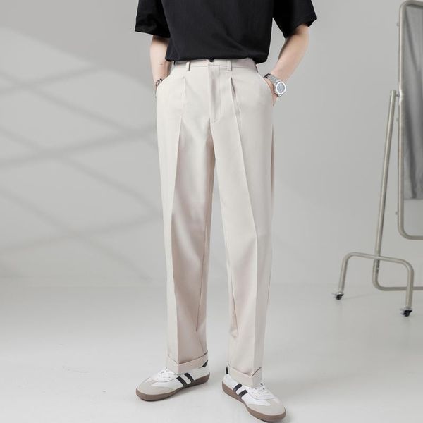 men's pants men korean streetwear fashion business casual loose straight ankle-length suit male solid color blazers trousers man, Black
men's pants men korean streetwear fashion business casual loose straight ankle-length suit male solid color blazers trousers man, Black