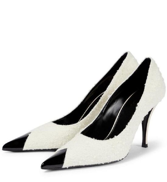 dress shoes elegant vesper women sandals shoe slingback metal chain pumps boucle tweed stiletto heels lady pointed toe cap party wedding eu3, Black 
dress shoes elegant vesper women sandals shoe slingback metal chain pumps boucle tweed stiletto heels lady pointed toe cap party wedding eu3, Black