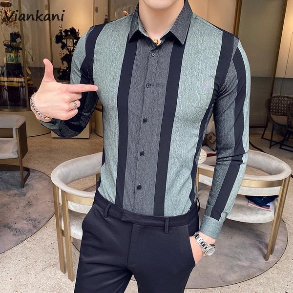 men's casual shirts 2021 men striped formal business blouse male slim fit long sleeve streetwear social camisas para hombre, White;black
men's casual shirts 2021 men striped formal business blouse male slim fit long sleeve streetwear social camisas para hombre, White;black