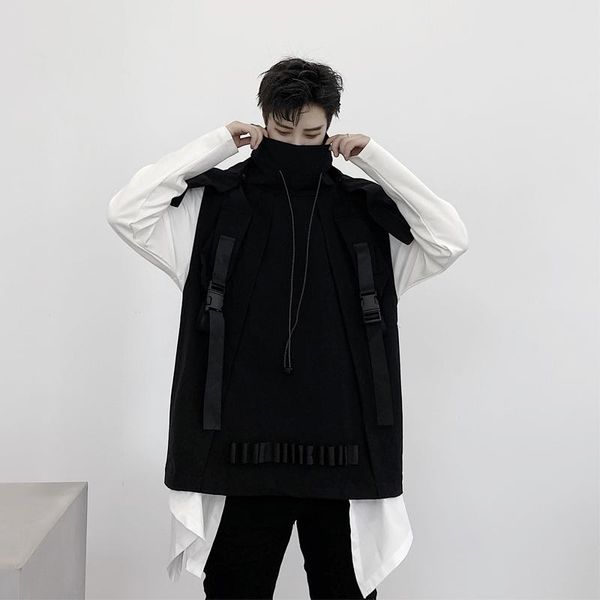 men's vests men detachable hat ribbon function hooded vest coat male women streetwear hip hop loose couple sleeveless jacket waistcoat, Black;white
men's vests men detachable hat ribbon function hooded vest coat male women streetwear hip hop loose couple sleeveless jacket waistcoat, Black;white