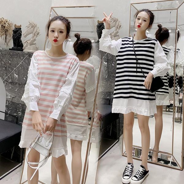 maternity dresses 666# clothes spring autumn long sleeves fashion stripe loose stylish for pregnant women pregnancy, White
maternity dresses 666# clothes spring autumn long sleeves fashion stripe loose stylish for pregnant women pregnancy, White