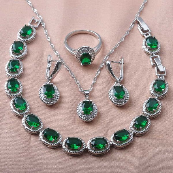 bridal jewelry green crystal silver color jewelry sets for women earrings rings bracelet necklace christmas gifts yz0657 h1022
bridal jewelry green crystal silver color jewelry sets for women earrings rings bracelet necklace christmas gifts yz0657 h1022