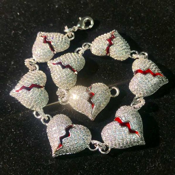 pendant necklaces european and american hip-hop style men's jewelry broken heart necklace zircon inlaid neutral accessories street hips, Silver
pendant necklaces european and american hip-hop style men's jewelry broken heart necklace zircon inlaid neutral accessories street hips, Silver