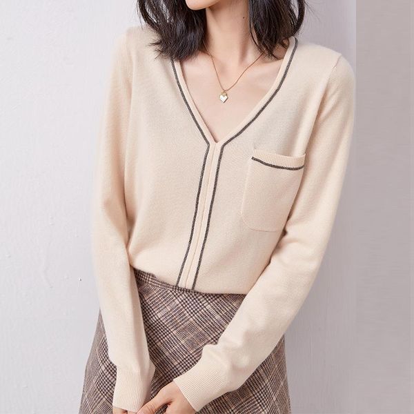 women's sweaters v neck sweater 2021 winter clothes women fall fashion long sleeve for ladies elegant knitwear, White;black
women's sweaters v neck sweater 2021 winter clothes women fall fashion long sleeve for ladies elegant knitwear, White;black