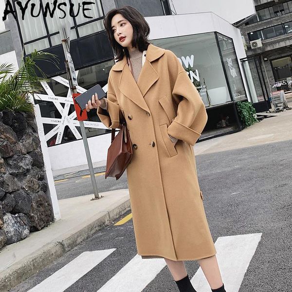 women's wool & blends ayunsue double side 100% coat female jacket 2021 autumn winter women korean long woolen coats casaco feminino my3, Black
women's wool & blends ayunsue double side 100% coat female jacket 2021 autumn winter women korean long woolen coats casaco feminino my3, Black