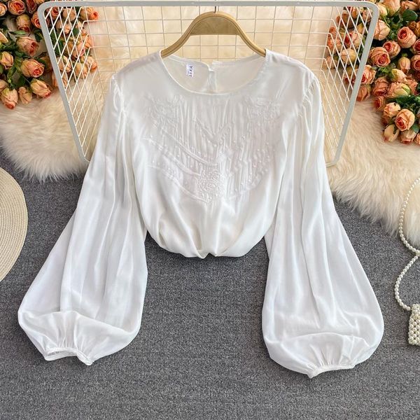 women's blouses & shirts autumn sweet embroidered flowers round neck loose oversized blouse lantern long sleeve white solid color plus
women's blouses & shirts autumn sweet embroidered flowers round neck loose oversized blouse lantern long sleeve white solid color plus