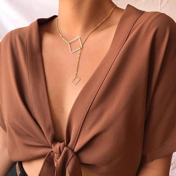 pendant necklaces fashion hollow out square necklace charming female gold geometric clavicle chain women's party jewelry girl gifts, Silver
pendant necklaces fashion hollow out square necklace charming female gold geometric clavicle chain women's party jewelry girl gifts, Silver