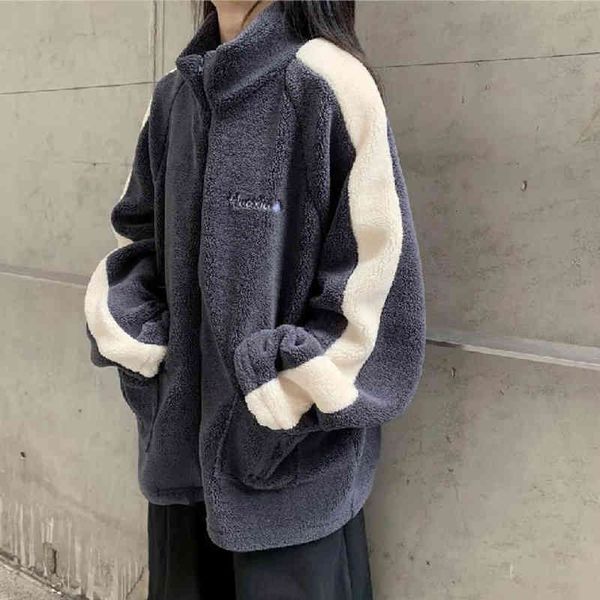 women's jackets lambswool letter splicing loose jacket women casual fashion overcoat fluffy cozy outerwear autumn winter female thicken, Black;brown
women's jackets lambswool letter splicing loose jacket women casual fashion overcoat fluffy cozy outerwear autumn winter female thicken, Black;brown