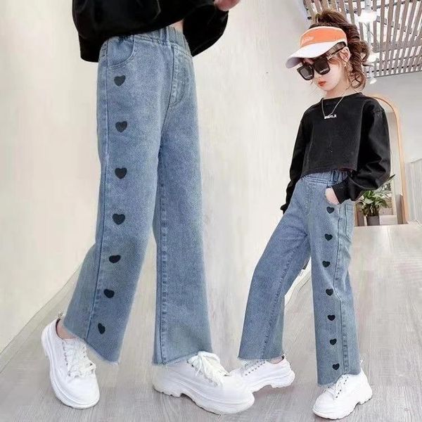jeans kids girl wide leg heart print autumn children denim pants high elastic waist trousers clothing 4 7 8 9 11 12 14y, Blue
jeans kids girl wide leg heart print autumn children denim pants high elastic waist trousers clothing 4 7 8 9 11 12 14y, Blue