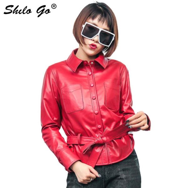 women's jackets shilo go leather jacket womens spring fashion sheepskin genuine coat lapel single breasted bow belt front pocket, Black;brown
women's jackets shilo go leather jacket womens spring fashion sheepskin genuine coat lapel single breasted bow belt front pocket, Black;brown
