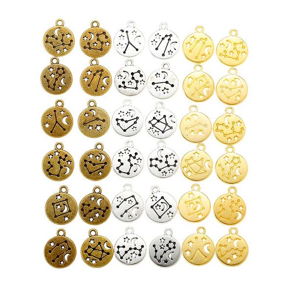 charms 12pcs(1set) wholesale 3 color zodiac alloy metal constellation pendants for diy handmade jewelry accessories making, Bronze;silver
charms 12pcs(1set) wholesale 3 color zodiac alloy metal constellation pendants for diy handmade jewelry accessories making, Bronze;silver