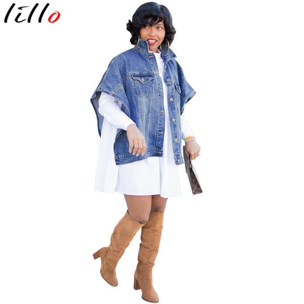 women's jackets casual denim jacket side pockets irregular bat sleeve fashion all-match jacket, loose turn-down collar, Black;brown
women's jackets casual denim jacket side pockets irregular bat sleeve fashion all-match jacket, loose turn-down collar, Black;brown