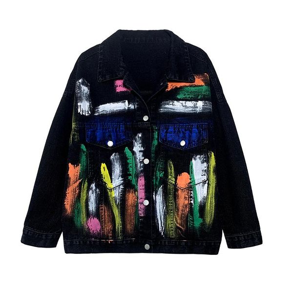 women's jackets spring autumn women vintage graffiti denim harajuku casual loose jeans coat female korean cowboy ropa de mujer, Black;brown
women's jackets spring autumn women vintage graffiti denim harajuku casual loose jeans coat female korean cowboy ropa de mujer, Black;brown