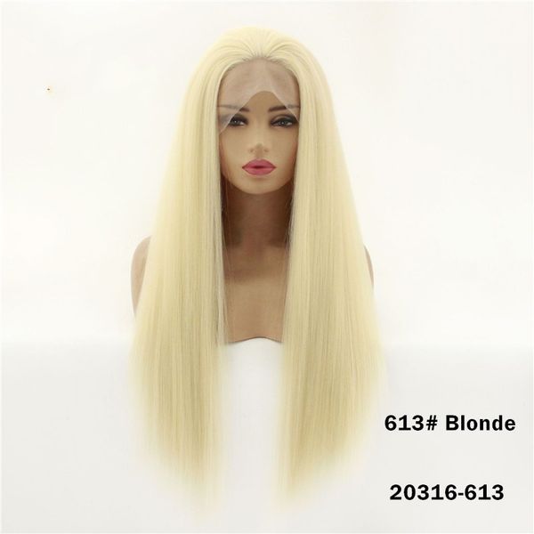 613 blonde synthetic lacefrontal wig simulation human hair lace front wigs 12~26 inches long silky straight 20316-613, Black;brown
613 blonde synthetic lacefrontal wig simulation human hair lace front wigs 12~26 inches long silky straight 20316-613, Black;brown