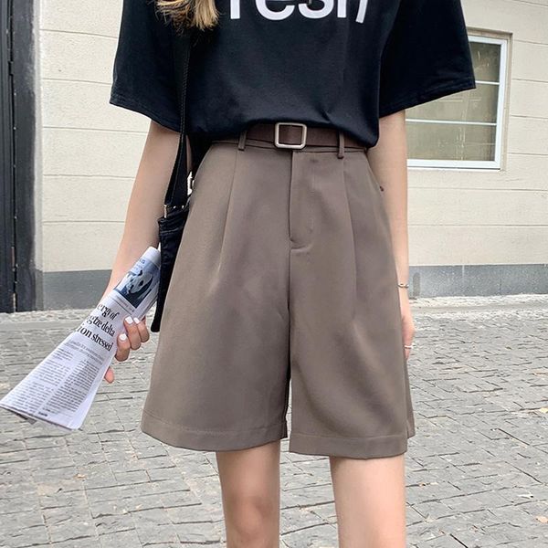 women's shorts suit summer thin straight casual capris 2021 loose high waist wide leg middle pants fashion, White;black
women's shorts suit summer thin straight casual capris 2021 loose high waist wide leg middle pants fashion, White;black