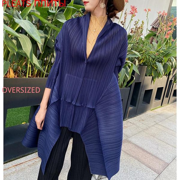 women's trench coats miyake folds irregular one-button windbreaker jacket mid-length cardigan fashion all-match shawl, Tan;black
women's trench coats miyake folds irregular one-button windbreaker jacket mid-length cardigan fashion all-match shawl, Tan;black