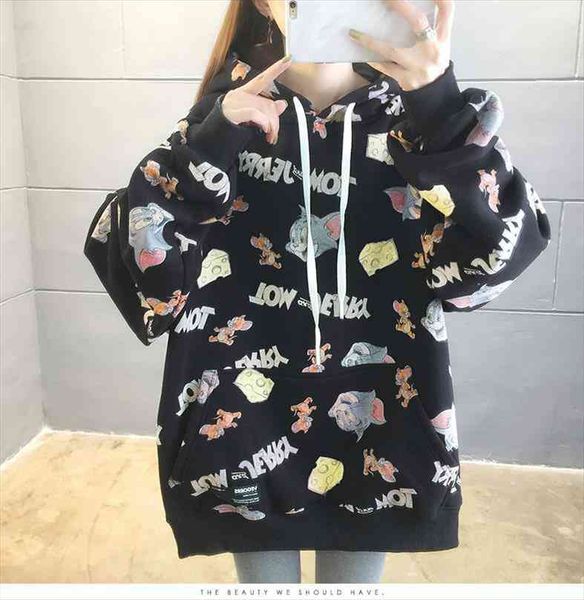 autumn winter fleece fashion oversize plus size casual pullover drawstring floral women pocket hoodie, Black
autumn winter fleece fashion oversize plus size casual pullover drawstring floral women pocket hoodie, Black