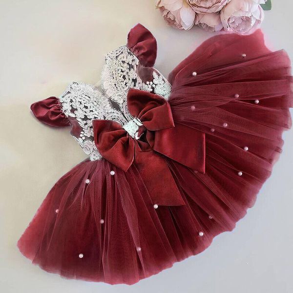 girl's dresses 0-3y baby girls princess dress sleeve lace floral pearls tulle tutu with bowknot christmas party kids clothes, Red;yellow
girl's dresses 0-3y baby girls princess dress sleeve lace floral pearls tulle tutu with bowknot christmas party kids clothes, Red;yellow