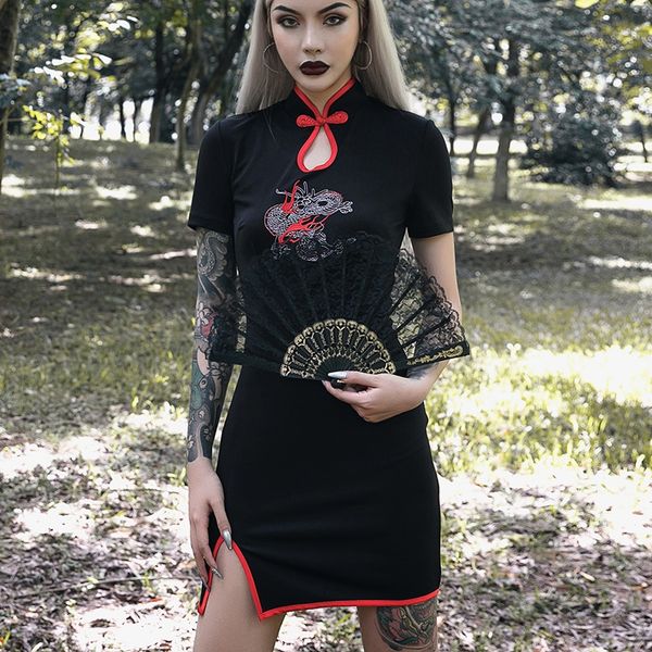 chinese dragon dress embroider cheongsam gothic retro slim qipao japanese harajuku club bodycon party mini dress 10547, Red
chinese dragon dress embroider cheongsam gothic retro slim qipao japanese harajuku club bodycon party mini dress 10547, Red