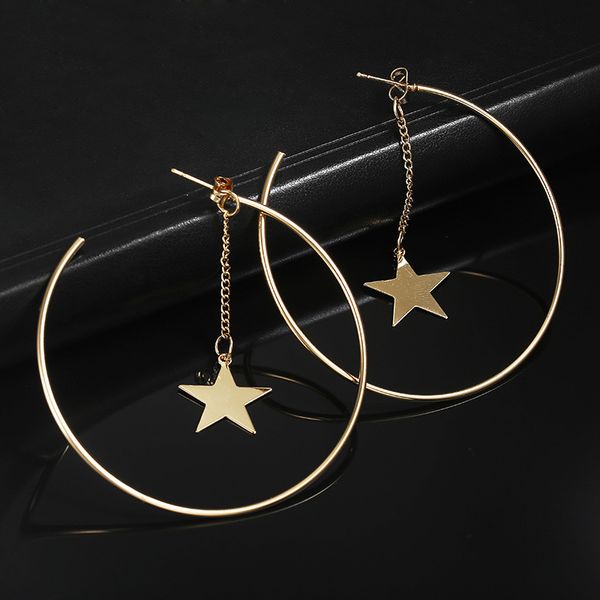 personality big circles hoop earrings for women fashion gold color jewelry trendy retro round circle star earrings, Golden;silver
personality big circles hoop earrings for women fashion gold color jewelry trendy retro round circle star earrings, Golden;silver