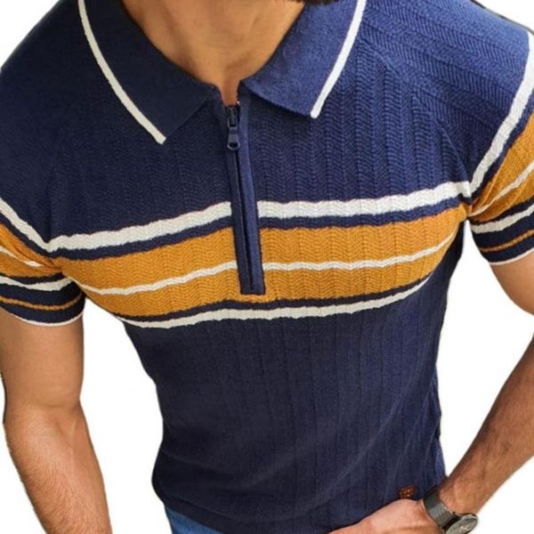 men's polos 2021 spring/summer shirt knitwear contrast color lapel zipper striped skin-friendly soft men office shirts, White;black
men's polos 2021 spring/summer shirt knitwear contrast color lapel zipper striped skin-friendly soft men office shirts, White;black