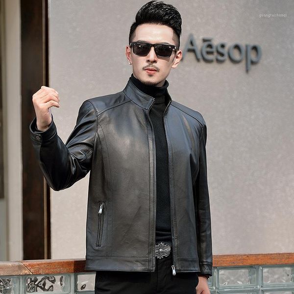 spring and autumn high end leather jacket men's short sheepskin business collar warm & faux, Black
spring and autumn high end leather jacket men's short sheepskin business collar warm & faux, Black