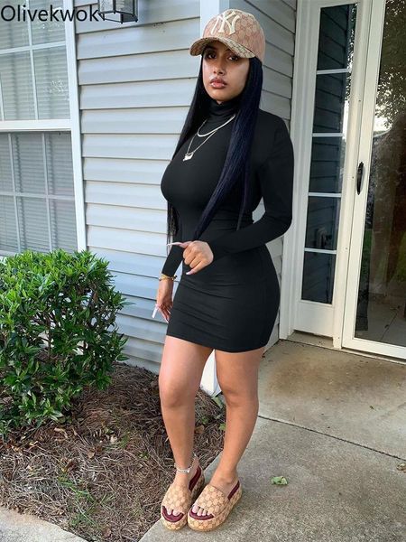 casual dresses olivekwok 2021 woman fashion solid dress long sleeve streetwear turtleneck autumn body mini, Black;gray
casual dresses olivekwok 2021 woman fashion solid dress long sleeve streetwear turtleneck autumn body mini, Black;gray