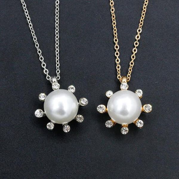 pendant necklaces retro baroque initial clavicle chain necklace crystal sun flower imitation pearl women goth jewelry accessories, Silver
pendant necklaces retro baroque initial clavicle chain necklace crystal sun flower imitation pearl women goth jewelry accessories, Silver